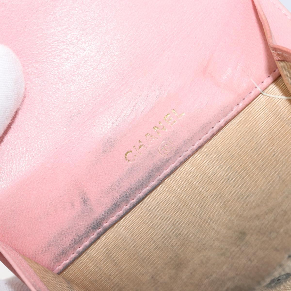 CHANEL Wallet Caviar Skin Pink Gold CC Auth 202731