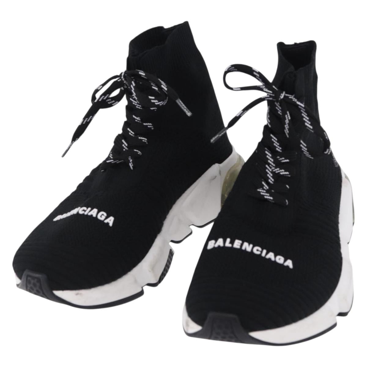 BALENCIAGA Sneakers Speed Trainer Shoes Canvas Black Auth 202736M