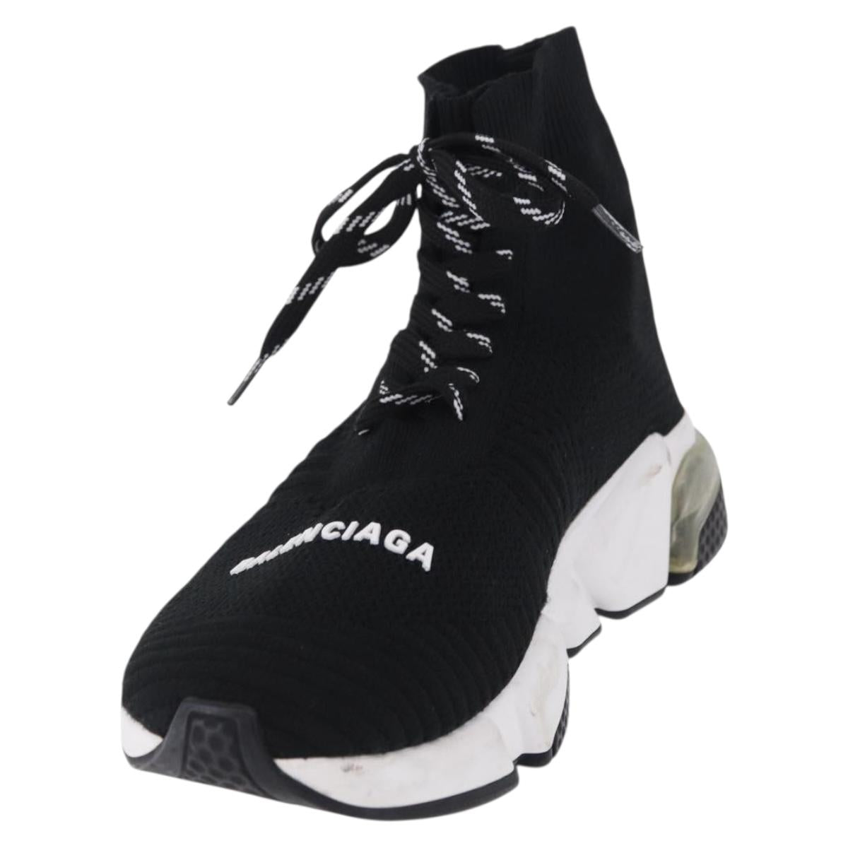 BALENCIAGA Sneakers Speed Trainer Shoes Canvas Black Auth 202736M