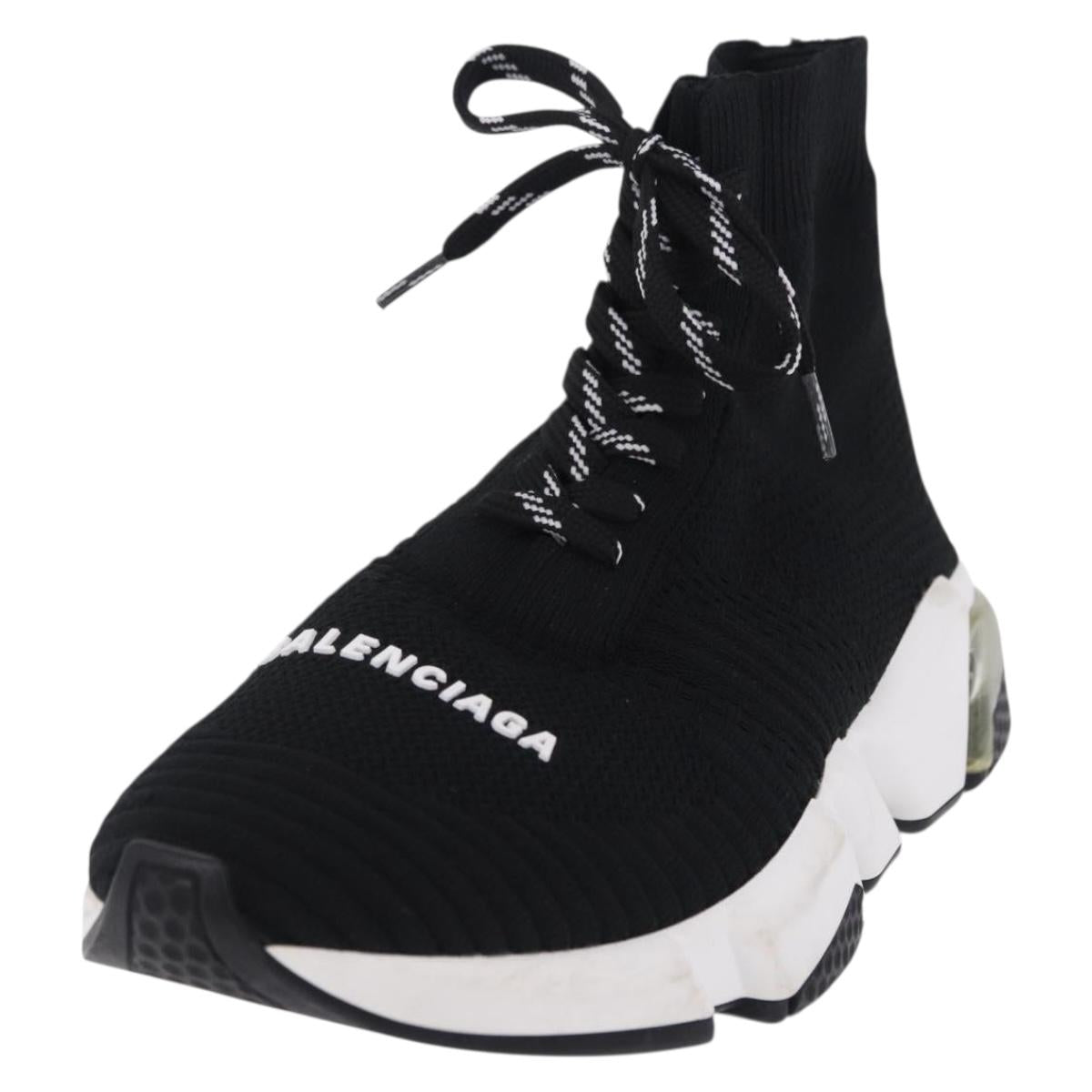 BALENCIAGA Sneakers Speed Trainer Shoes Canvas Black Auth 202736M