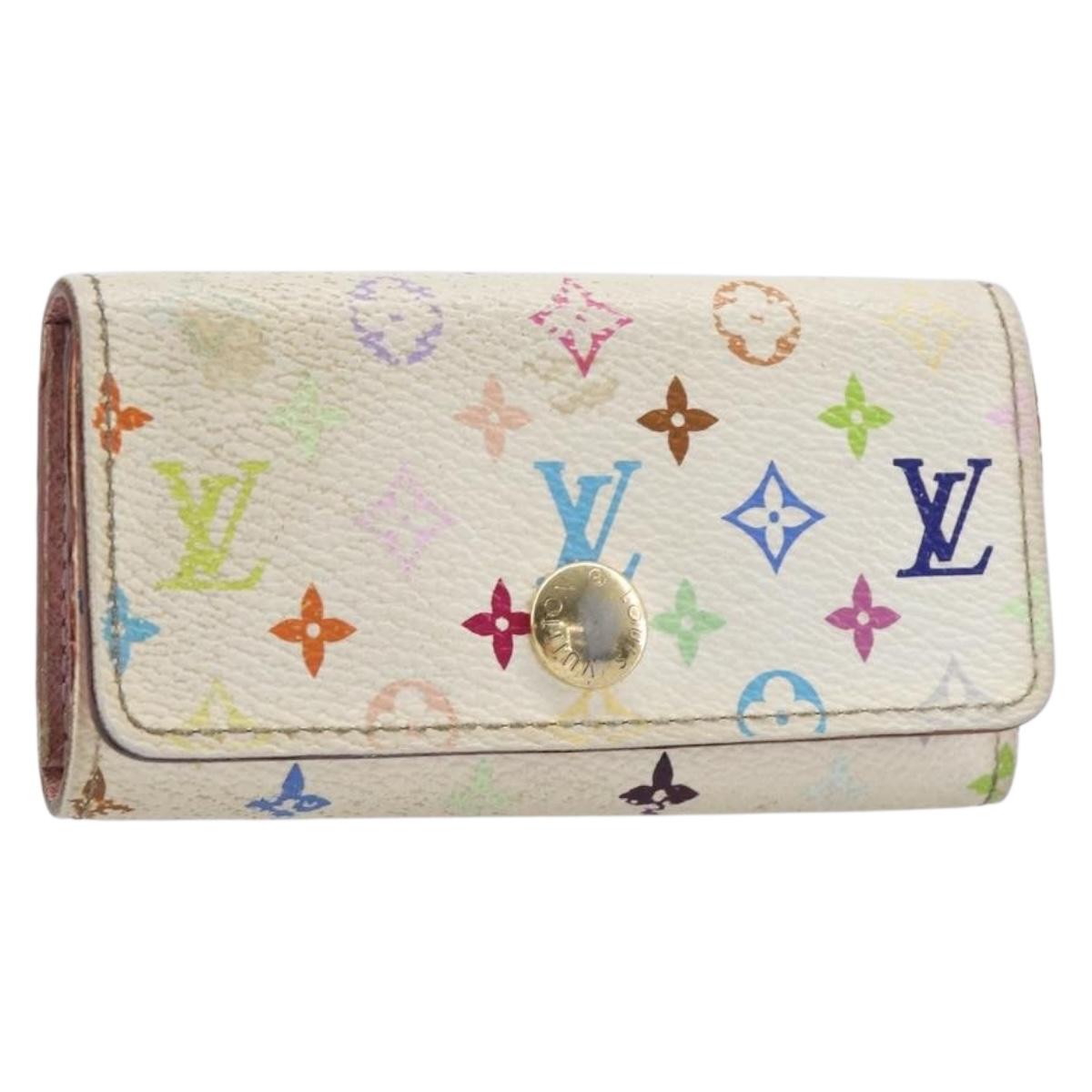 LOUIS VUITTON Monogram Multicolor Multicles 4 Key Case White M93731 Auth 202746