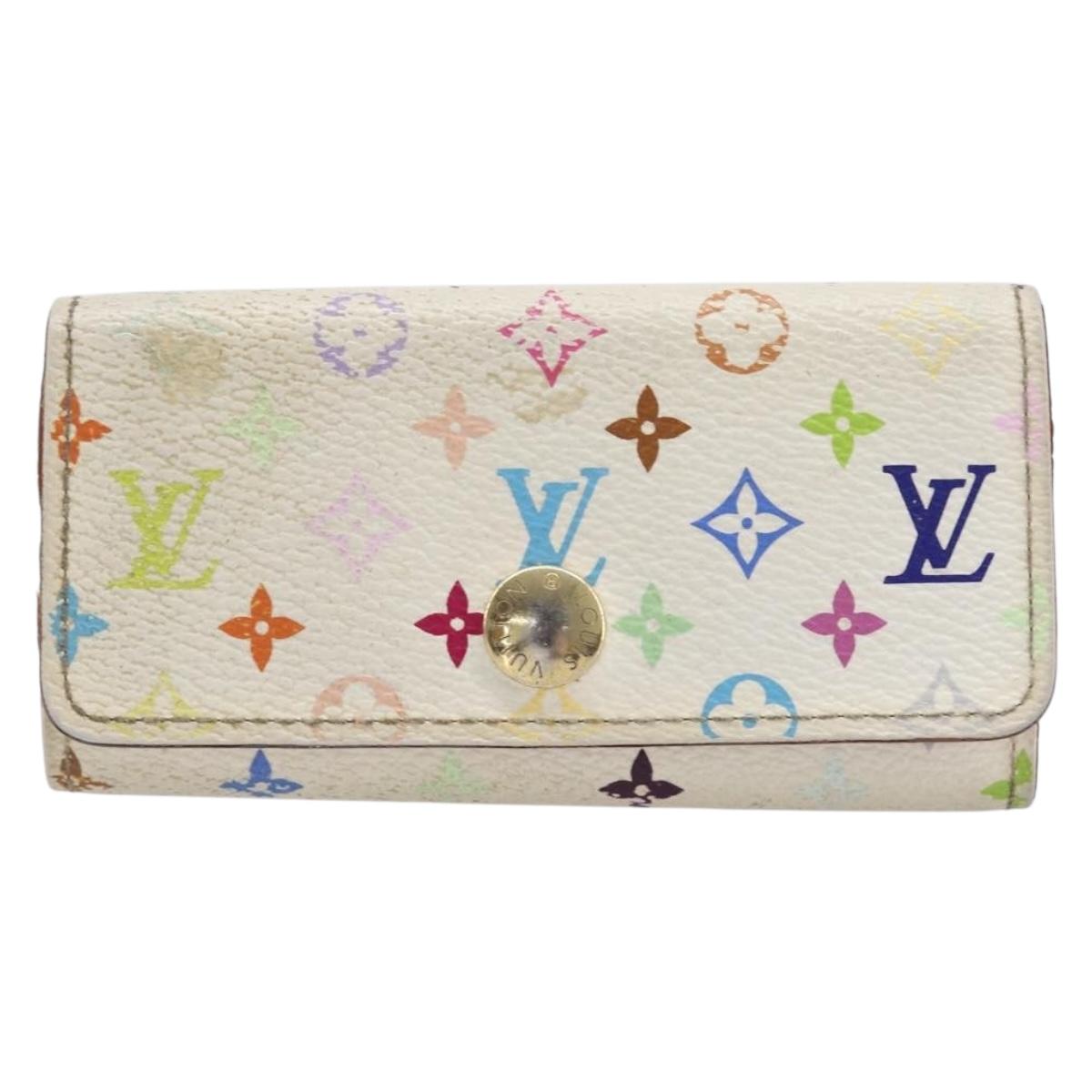 LOUIS VUITTON Monogram Multicolor Multicles 4 Key Case White M93731 Auth 202746