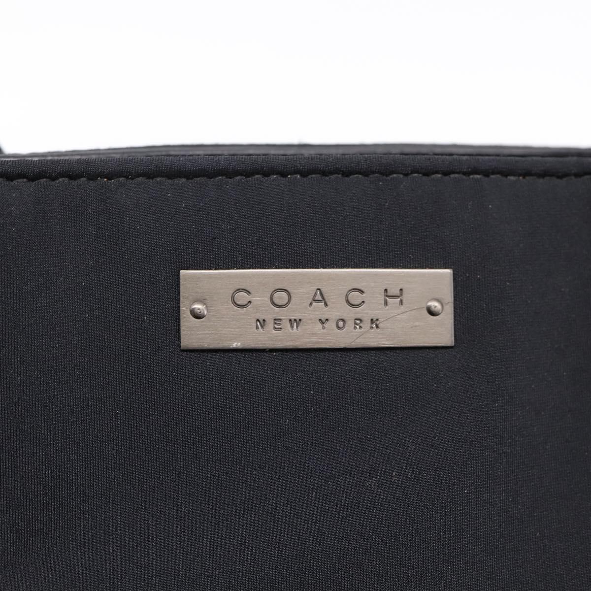 Coach Tote Bag Nylon Black Silver Auth 202757A