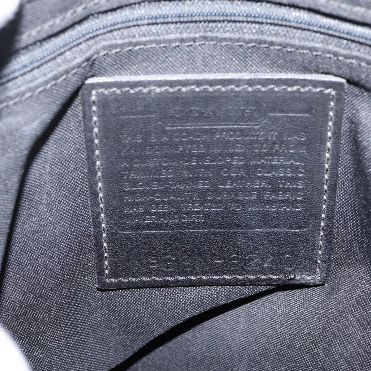 Coach Tote Bag Nylon Black Silver Auth 202757A