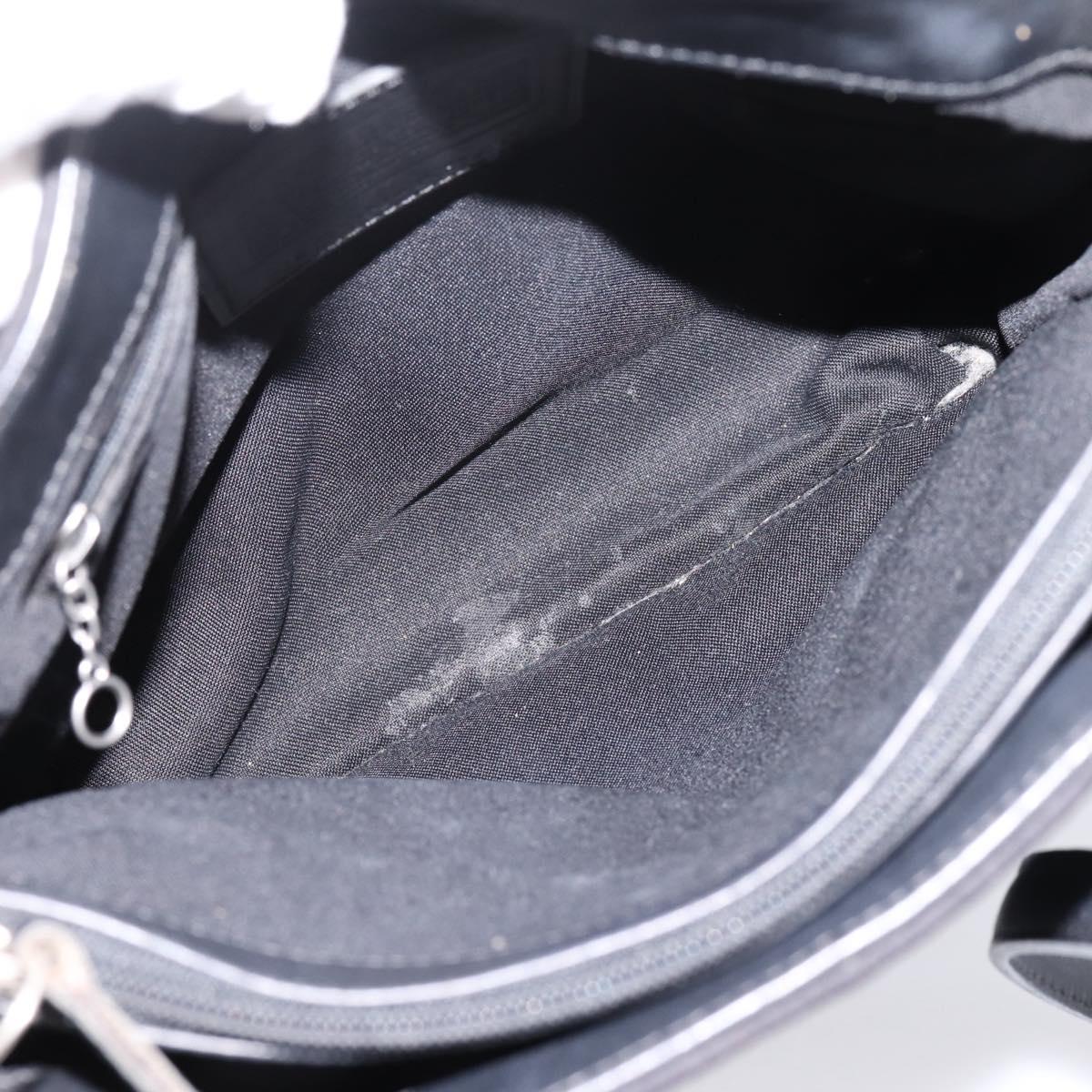 Coach Tote Bag Nylon Black Silver Auth 202757A