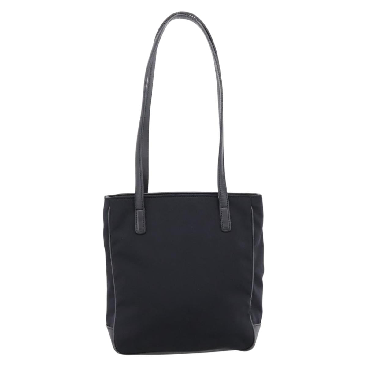 Coach Tote Bag Nylon Black Silver Auth 202757A