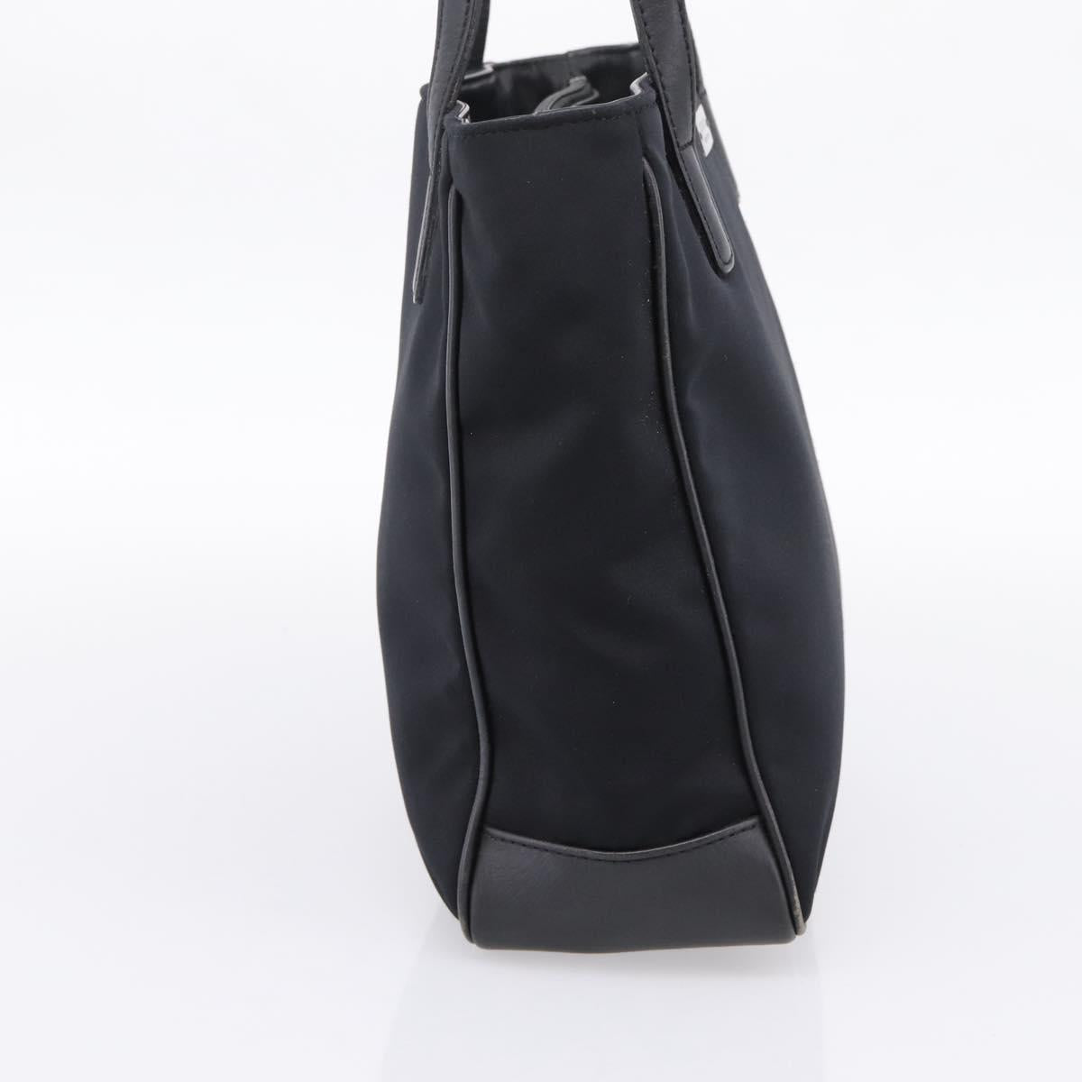 Coach Tote Bag Nylon Black Silver Auth 202757A