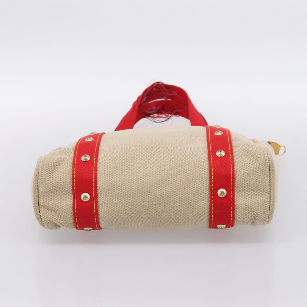 LOUIS VUITTON Antigua Cabas MM Tote Bag Beige Red M40035 LV Auth 202767