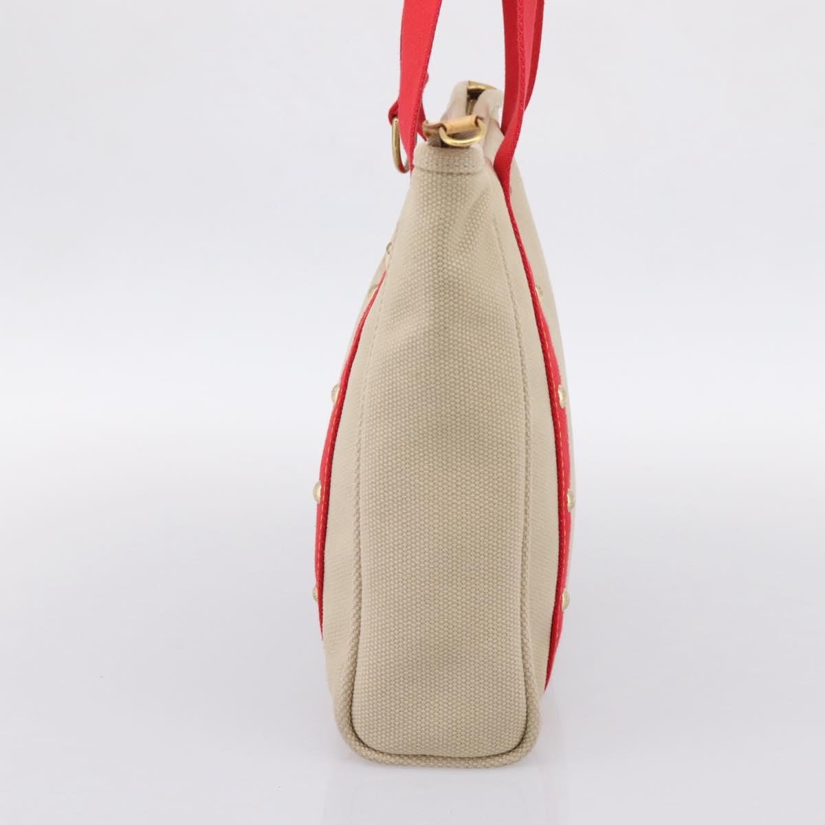 LOUIS VUITTON Antigua Cabas MM Tote Bag Beige Red M40035 LV Auth 202767