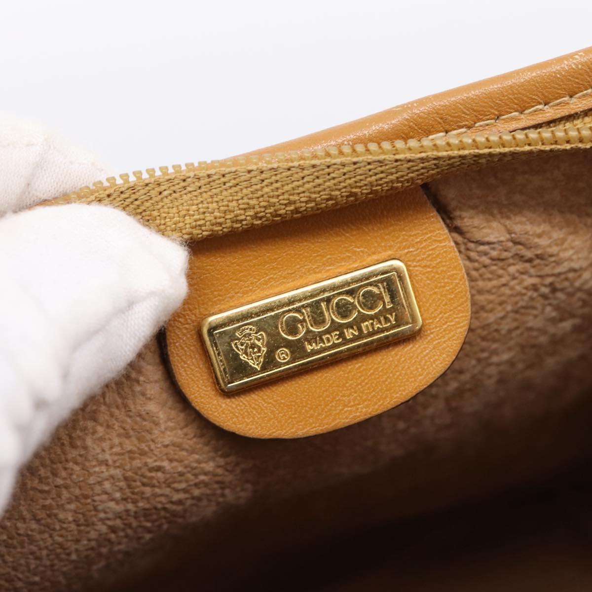 GUCCI Micro GG Supreme Shoulder Bag PVC Beige Gold Auth 202771