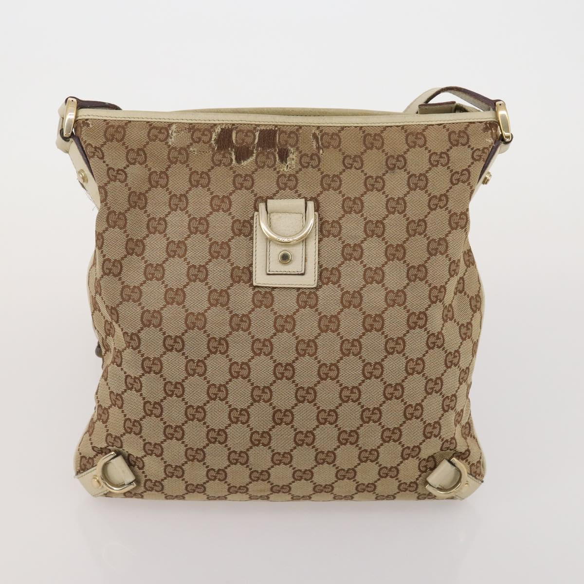 GUCCI GG Canvas Shoulder Bag Nylon 2 Set Beige Black Auth 202774