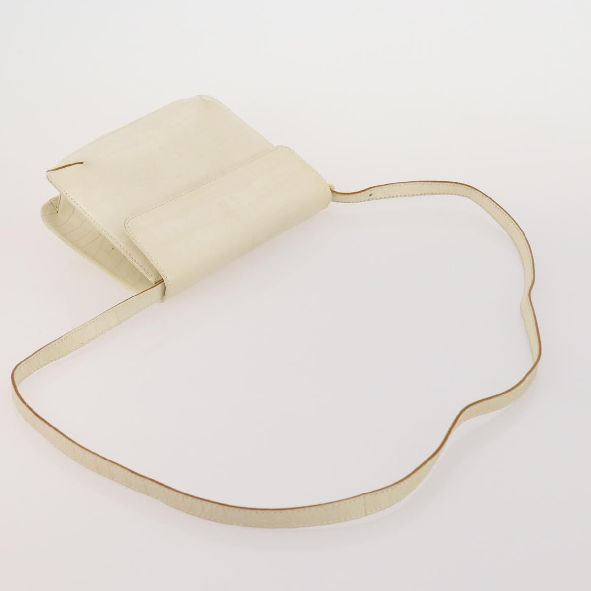 Salvatore Ferragamo Shoulder Bag Leather Canvas 3 Set Orange White Auth 202776