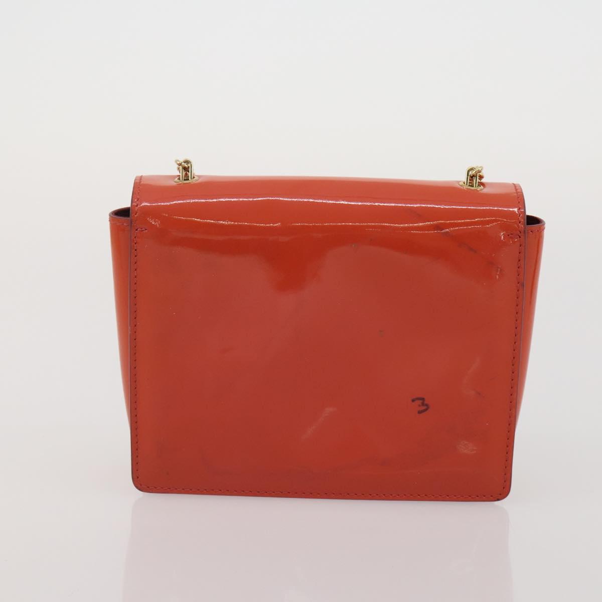 Salvatore Ferragamo Shoulder Bag Leather Canvas 3 Set Orange White Auth 202776
