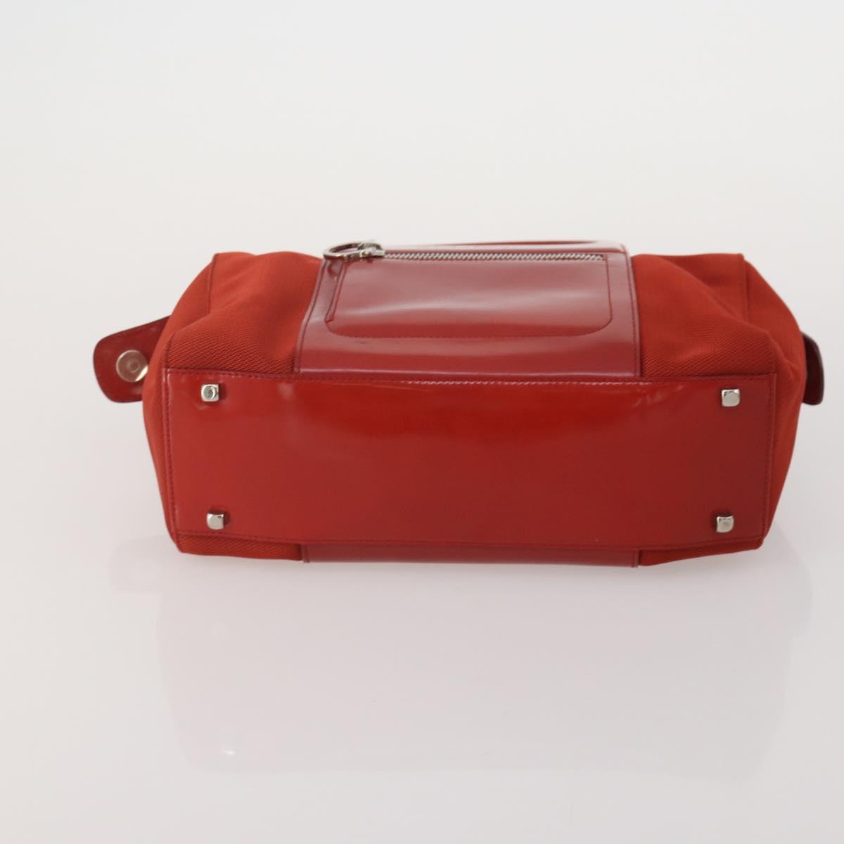 Salvatore Ferragamo Shoulder Bag Leather Canvas 3 Set Orange White Auth 202776