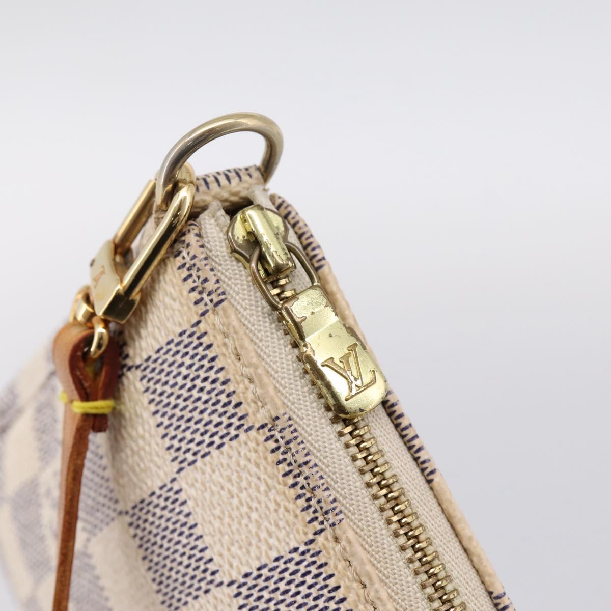 LOUIS VUITTON Damier Azur Pochette Accessoires Pouch N51986 LV Auth 202801