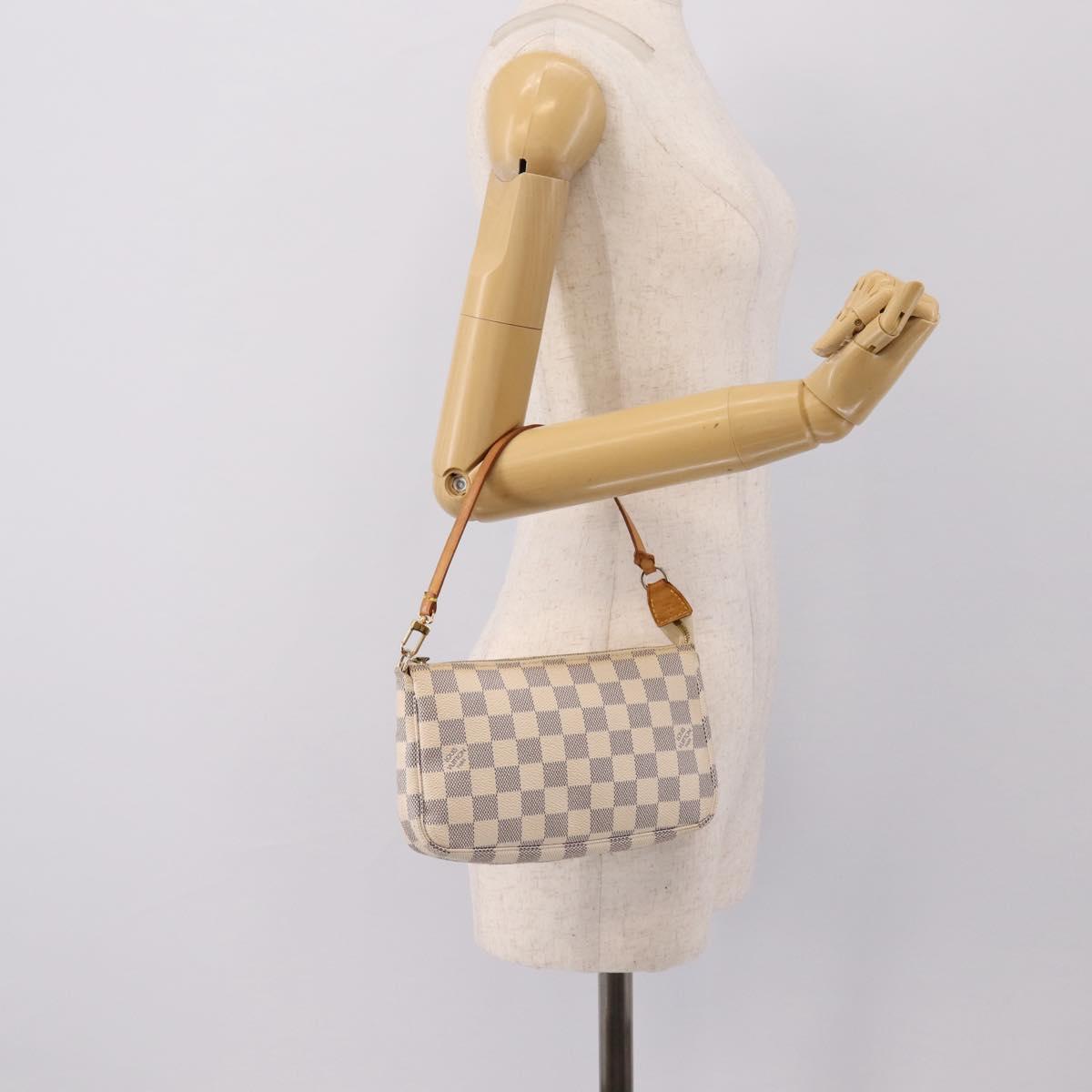 LOUIS VUITTON Damier Azur Pochette Accessoires Pouch N51986 LV Auth 202801