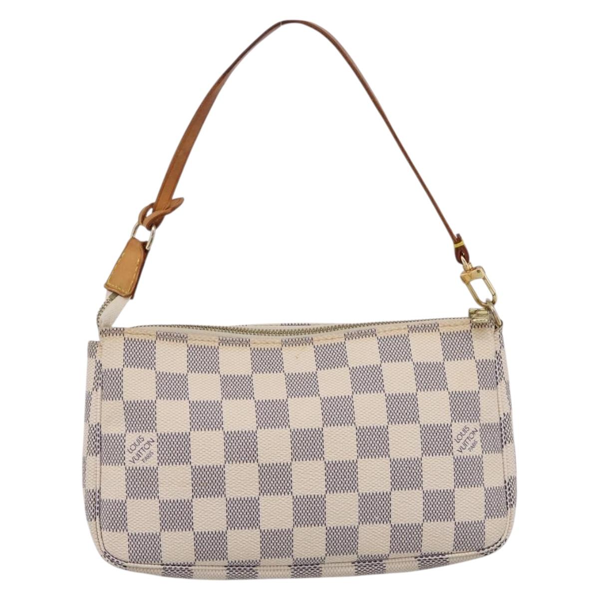 LOUIS VUITTON Damier Azur Pochette Accessoires Pouch N51986 LV Auth 202801