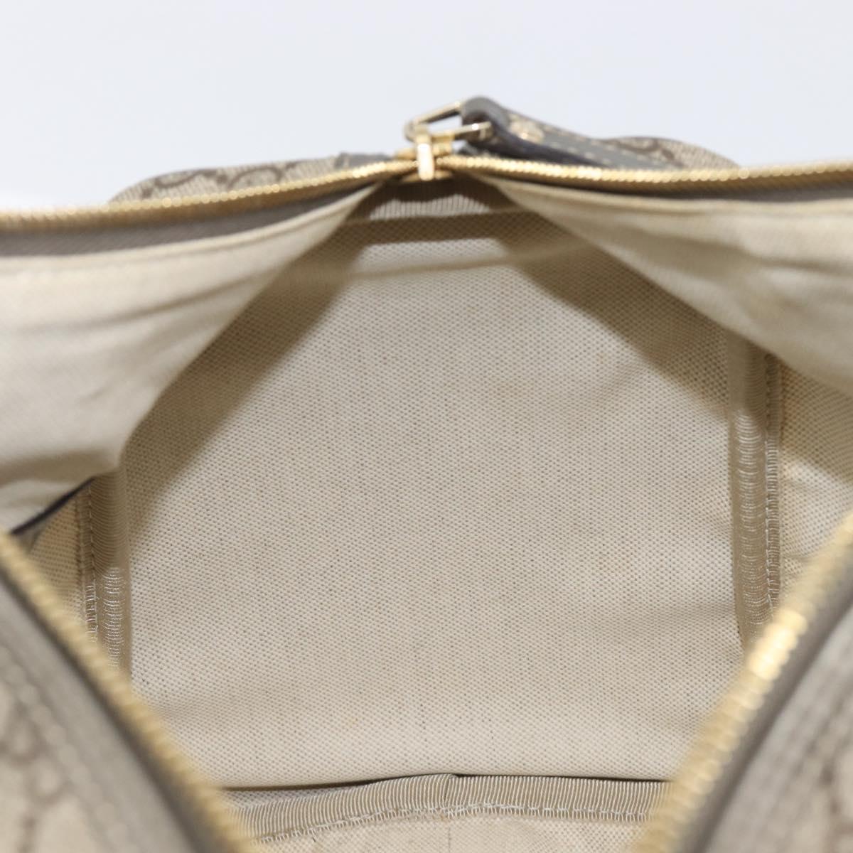 GUCCI GG Supreme Boston Bag PVC Beige Gold Tone 189895 Auth 202805V