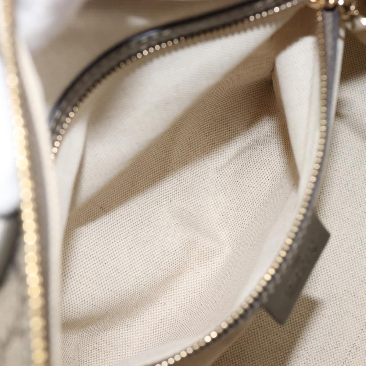 GUCCI GG Supreme Boston Bag PVC Beige Gold Tone 189895 Auth 202805V