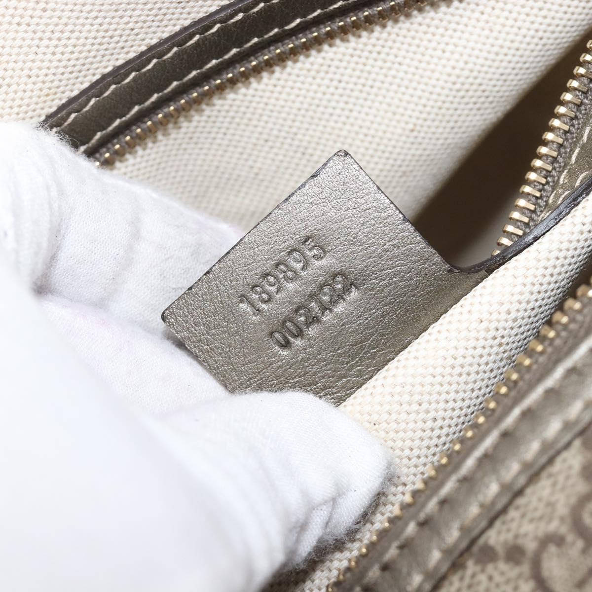 GUCCI GG Supreme Boston Bag PVC Beige Gold Tone 189895 Auth 202805V
