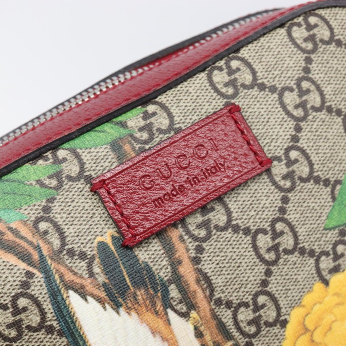 GUCCI GG Supreme Shoulder Bag PVC Beige Silver 450948 Auth 202809SAV