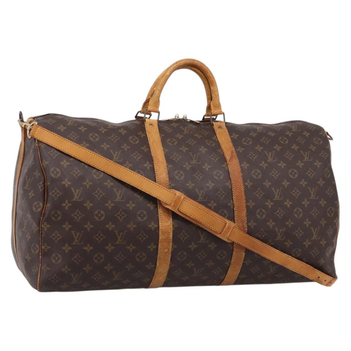 LOUIS VUITTON Monogram Keepall Bandouliere 60 Boston Bag M41412 LV Auth 202814