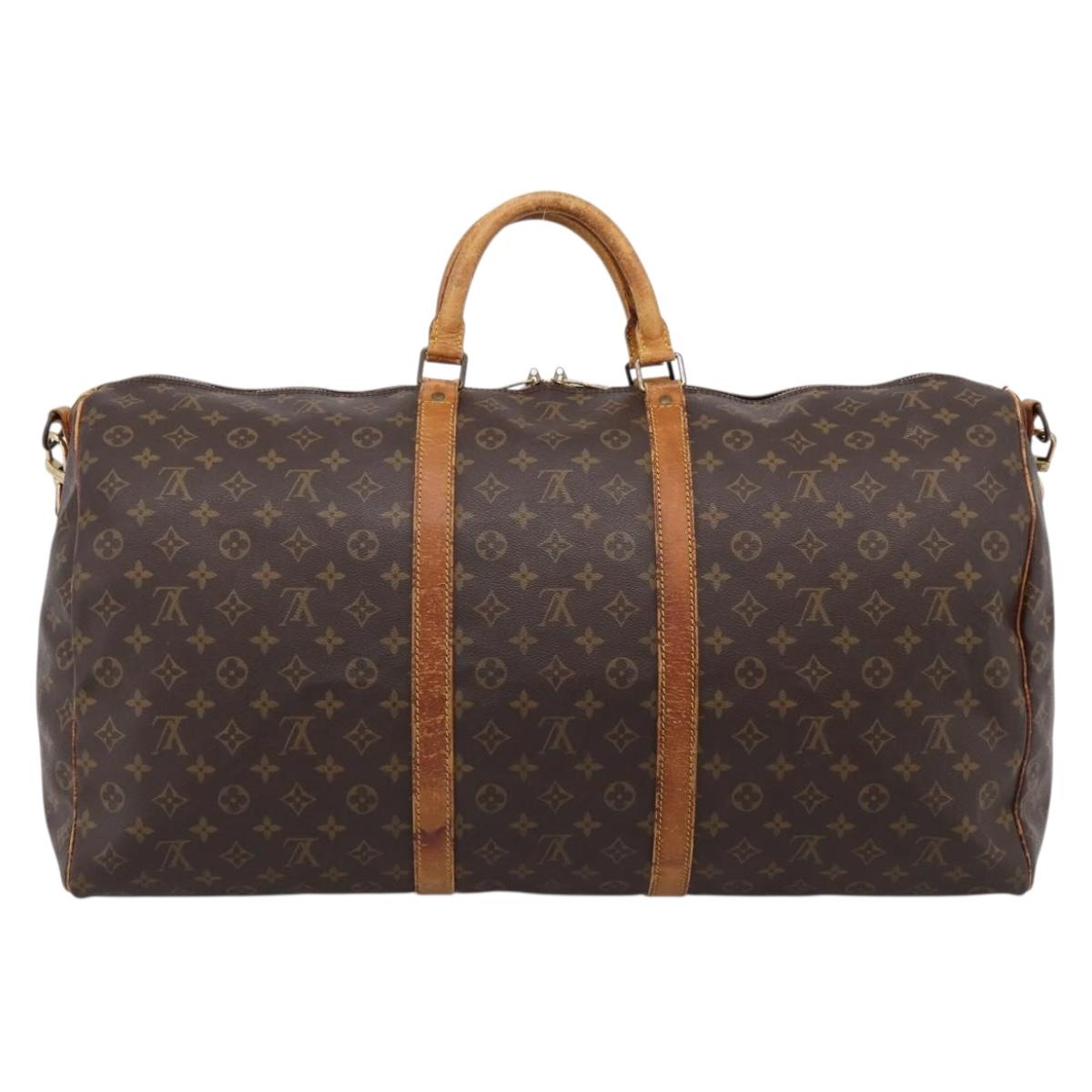 LOUIS VUITTON Monogram Keepall Bandouliere 60 Boston Bag M41412 LV Auth 202814