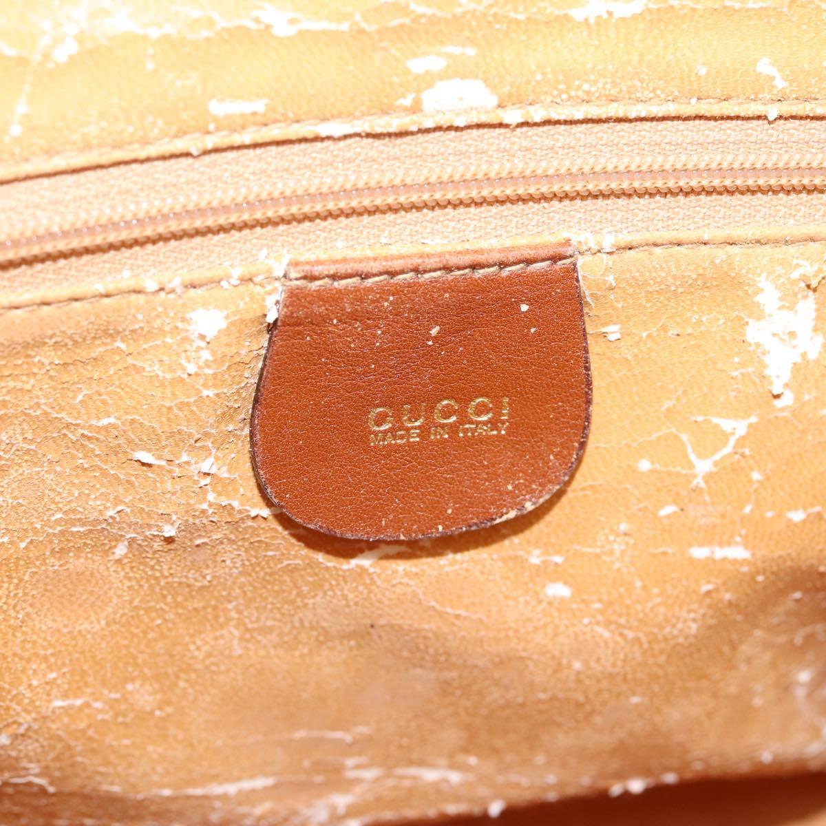 GUCCI Bamboo Hand Bag Leather 2way Brown Gold Tone 000 2865 0272 Auth 202817