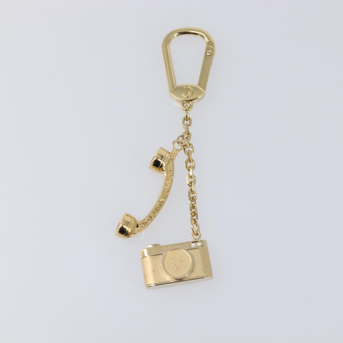 LOUIS VUITTON Porte Cles Hollywood Charm Metal Gold Tone M65382 LV Auth 202823A