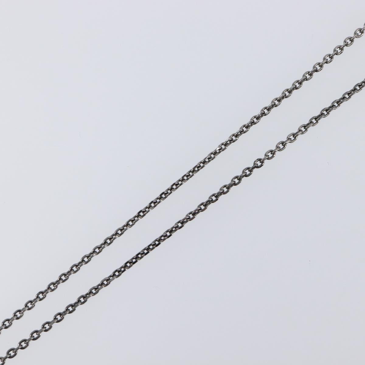 LOUIS VUITTON Pendant Vivienne Necklace Metal Black Silver M00831 Auth 202825M