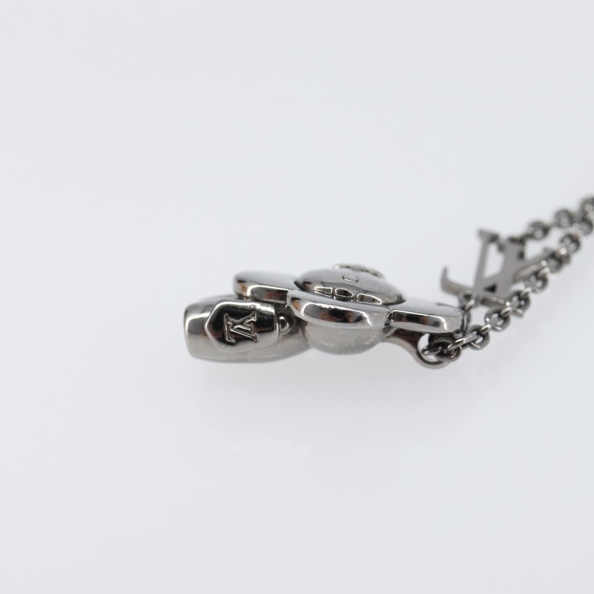 LOUIS VUITTON Pendant Vivienne Necklace Metal Black Silver M00831 Auth 202825M