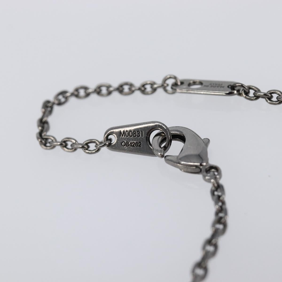 LOUIS VUITTON Pendant Vivienne Necklace Metal Black Silver M00831 Auth 202825M