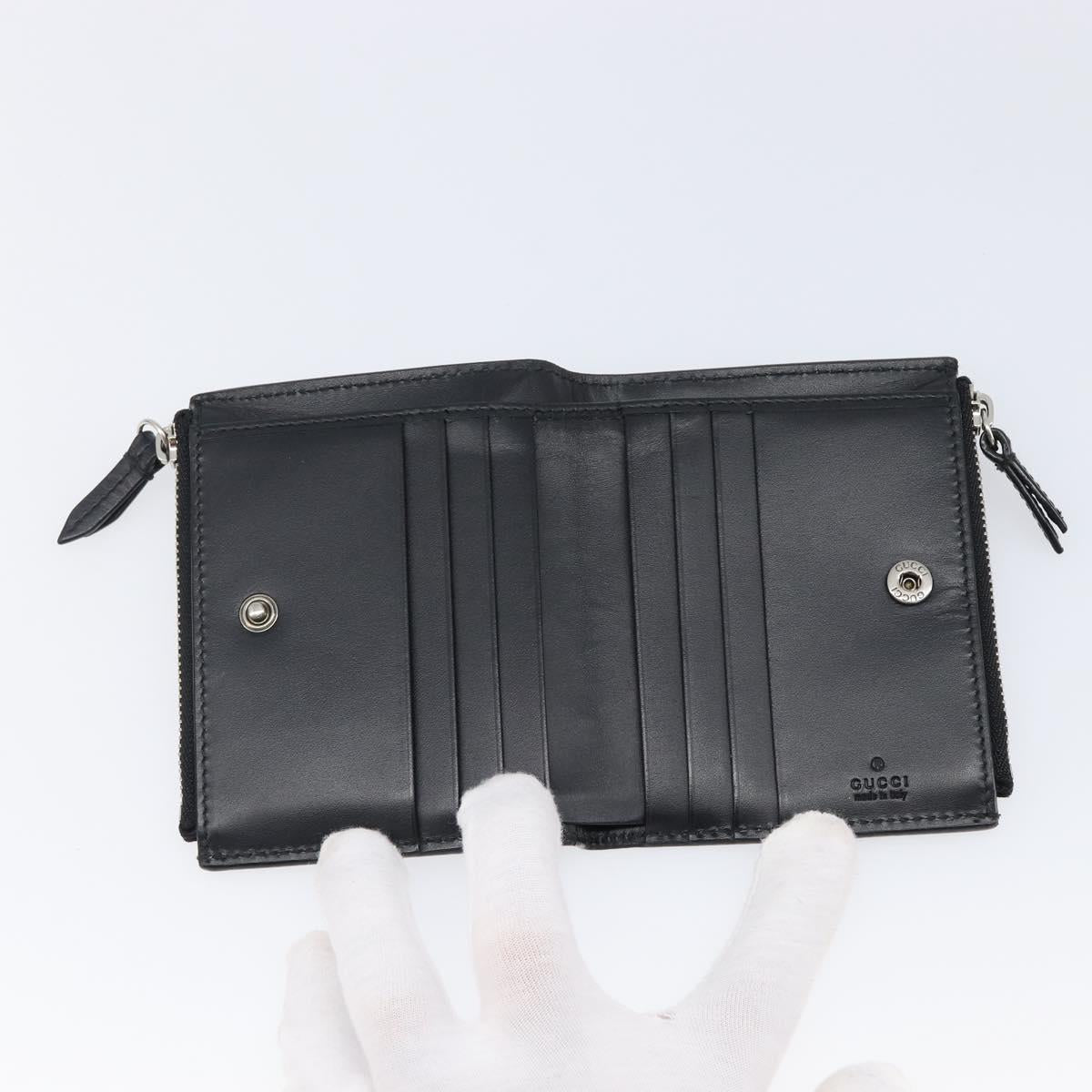 GUCCI GG Supreme Compact Wallet PVC Beige Silver 547083 Auth 202833M