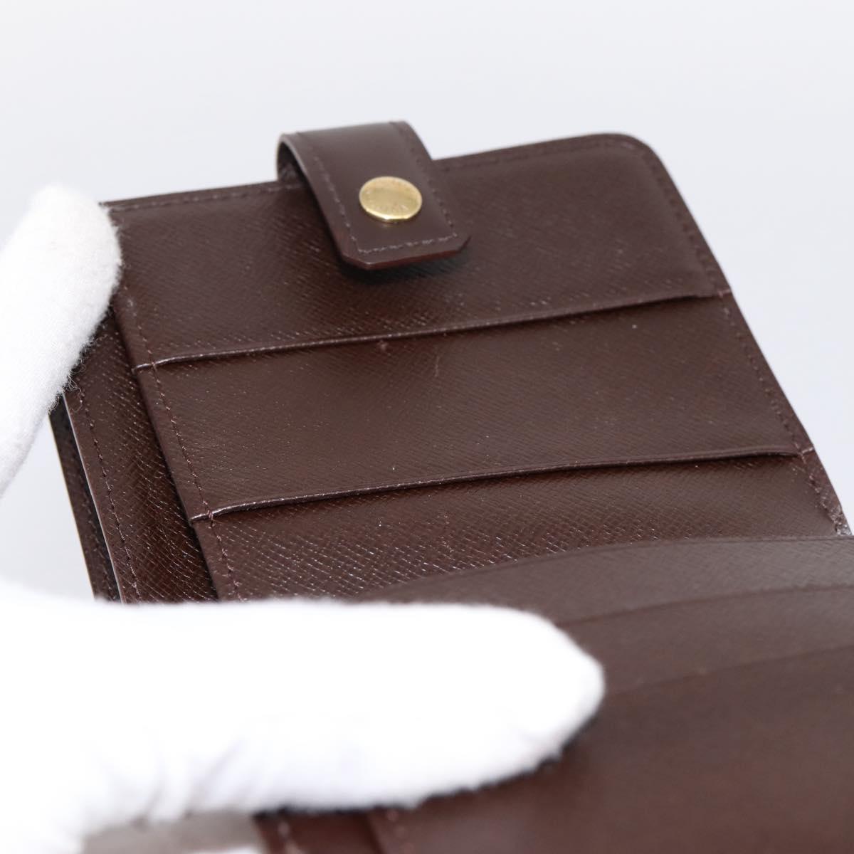 LOUIS VUITTON Damier Ebene Compact Zip Bifold Wallet N61668 LV Auth 202835