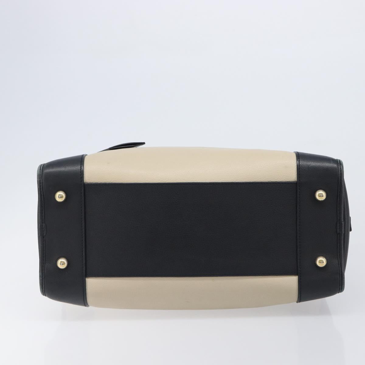 LOEWE Amazona 36 Hand Bag Leather Ivory Gold Tone Auth 202837