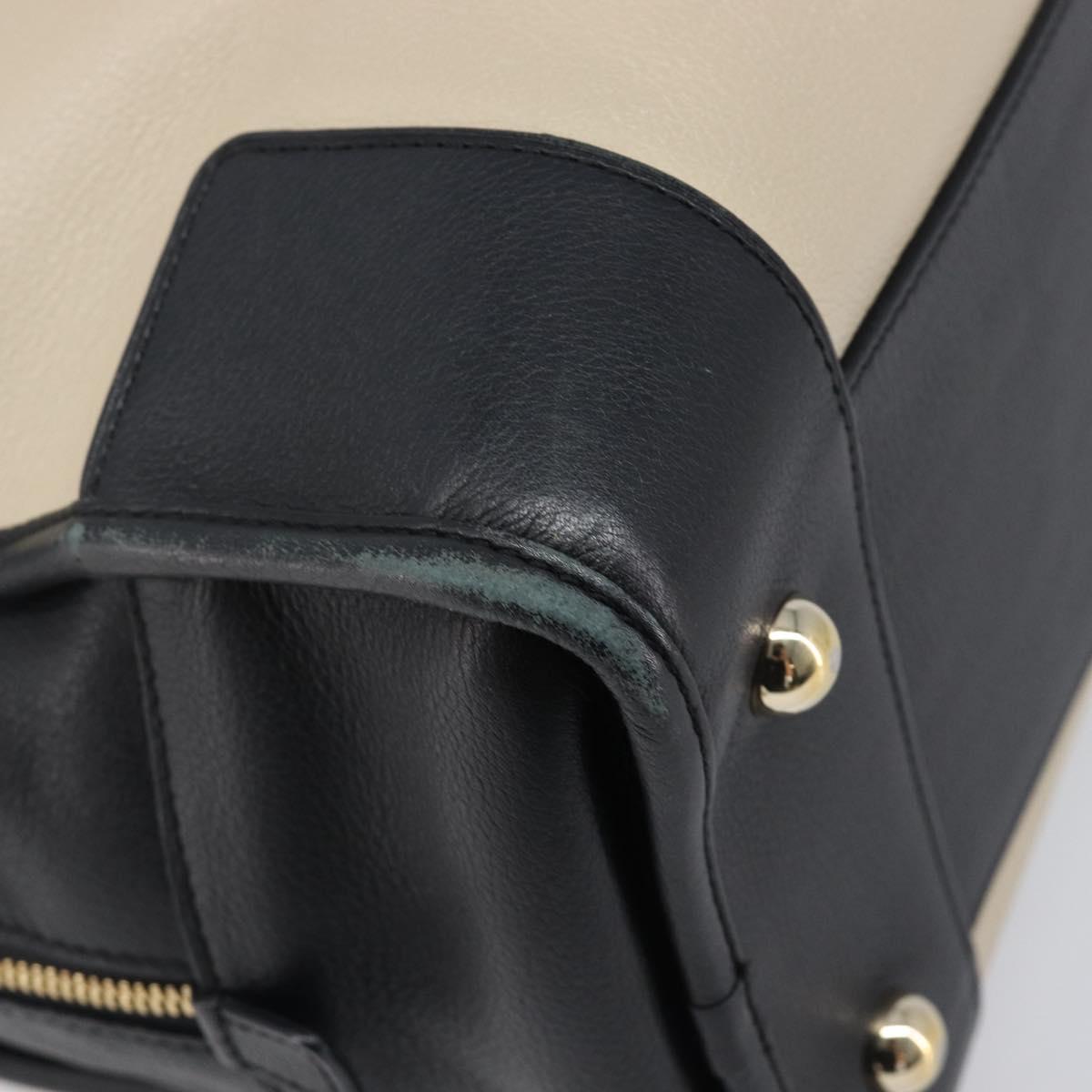 LOEWE Amazona 36 Hand Bag Leather Ivory Gold Tone Auth 202837