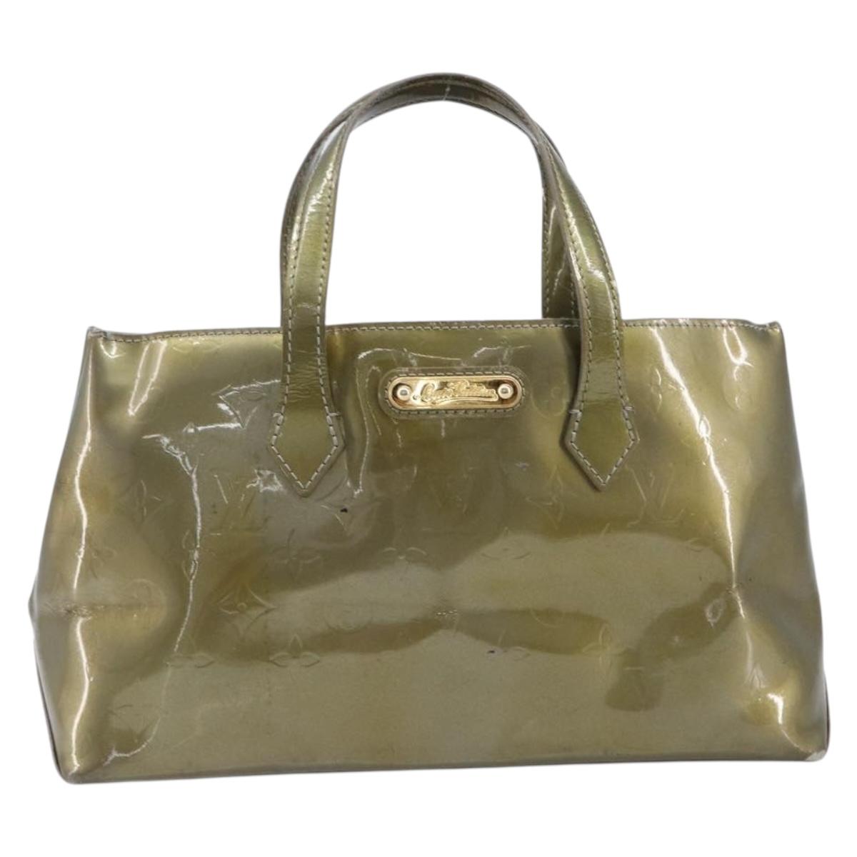 LOUIS VUITTON Monogram Vernis Wilshire PM Hand Bag Veil bronze LV Auth 202838