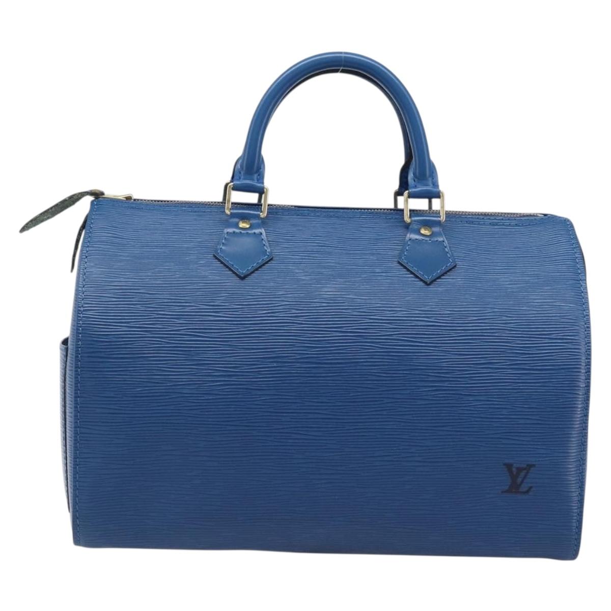 LOUIS VUITTON Epi Speedy 30 Hand Bag Toledo Blue M43005 LV Auth 202839V