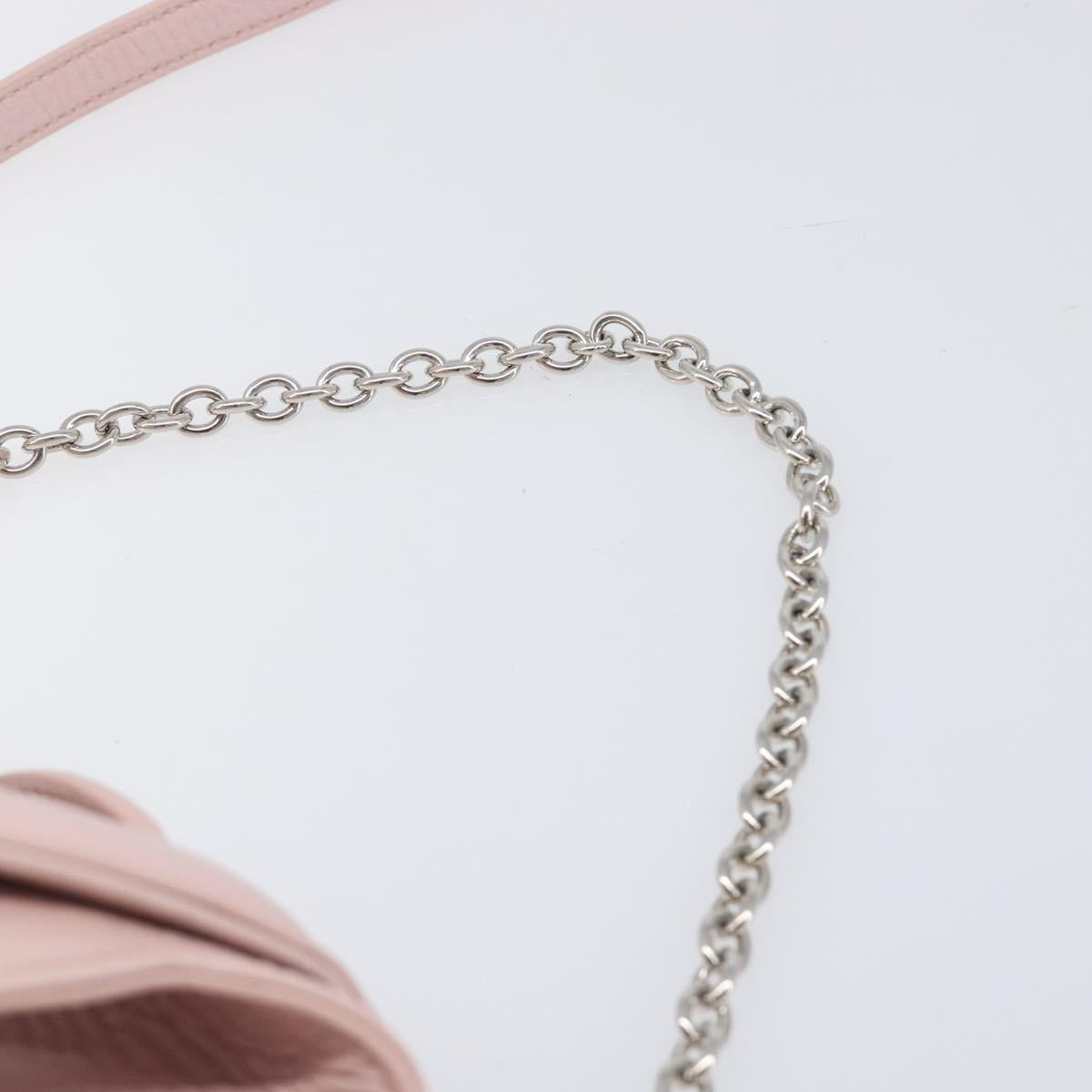 TIFFANY&Co. Return to Chain Shoulder Bag Leather 2way Pink Silver Auth 202840A