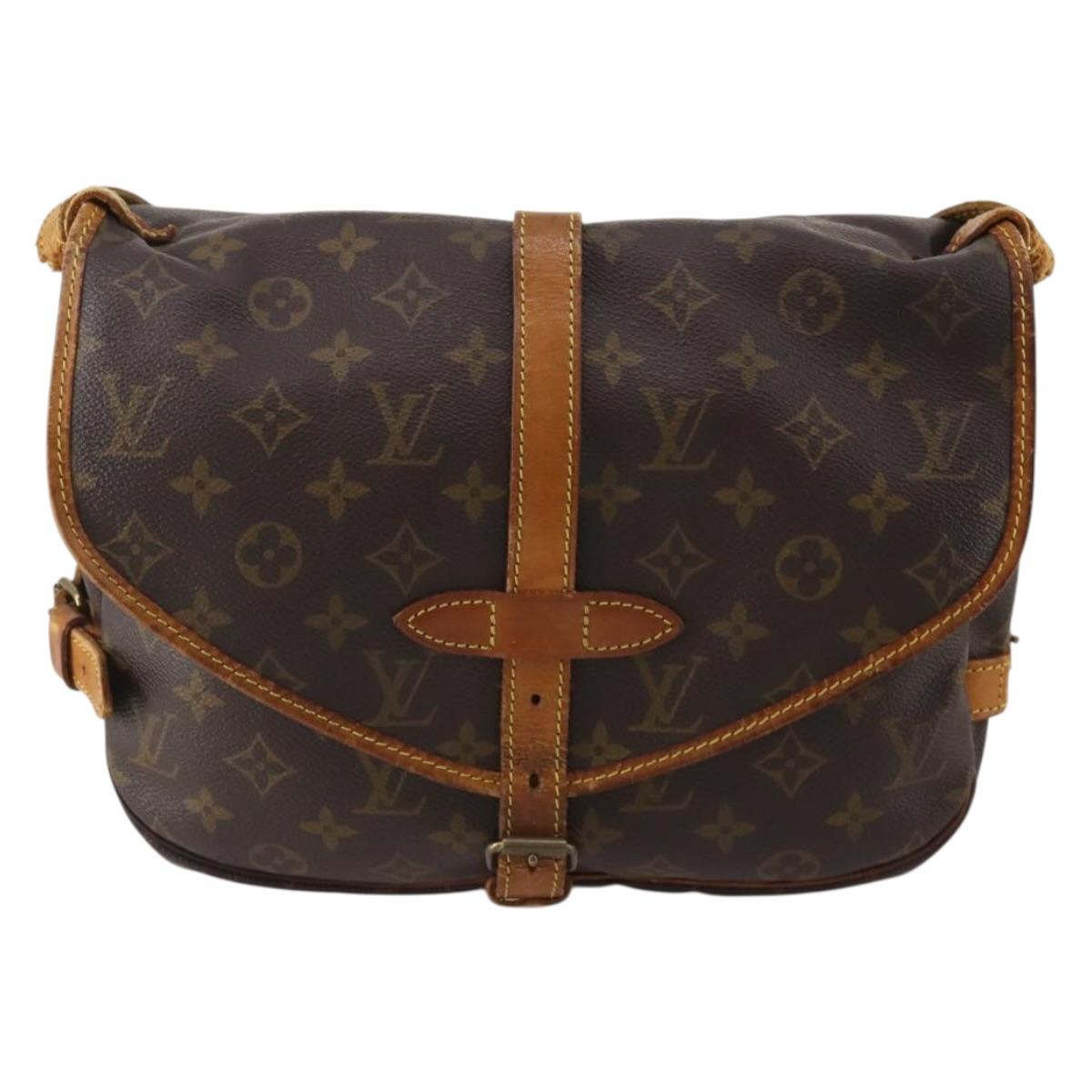LOUIS VUITTON Monogram Saumur 30 Shoulder Bag M42256 LV Auth 202848