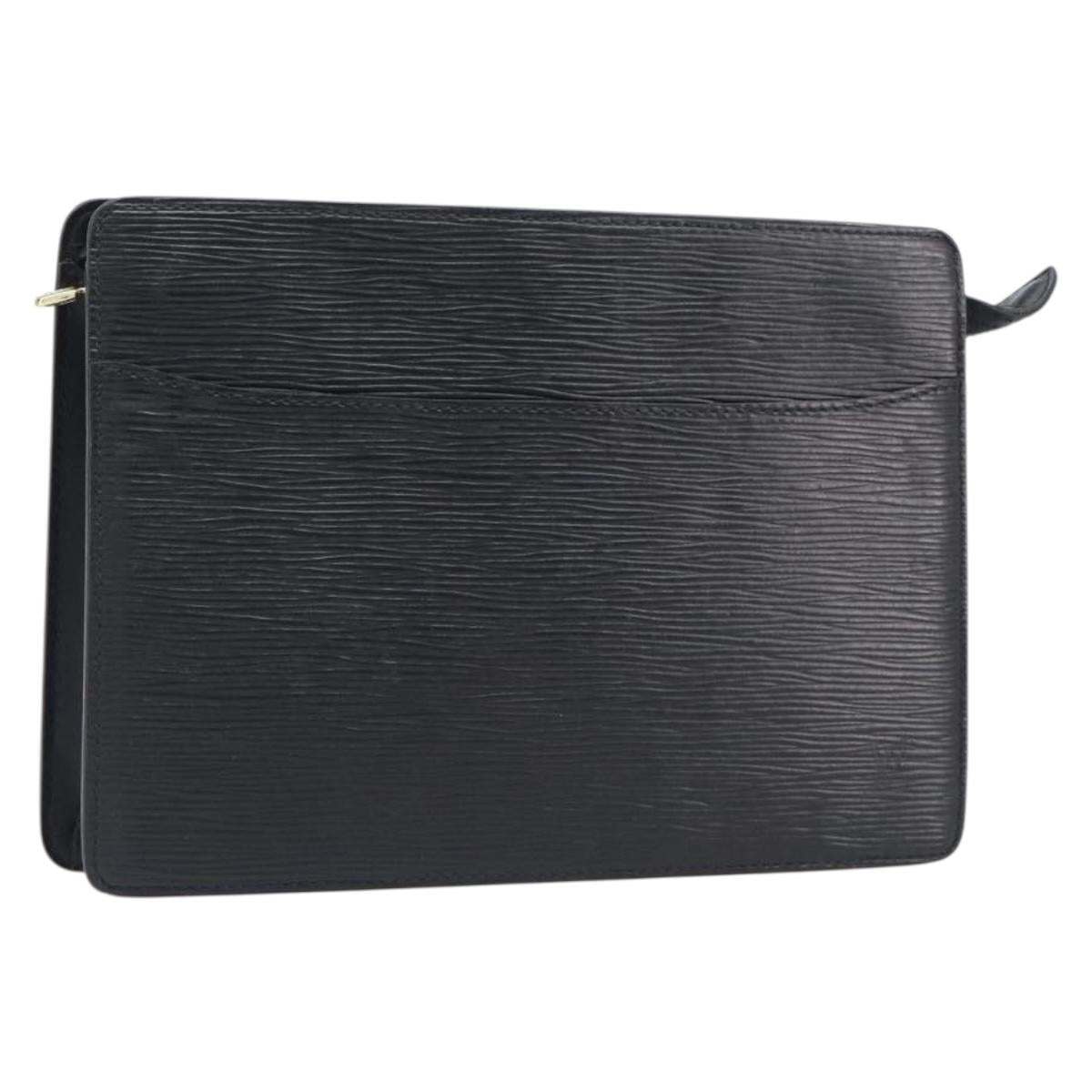 LOUIS VUITTON Epi Pochette Homme Clutch Bag Black M52522 LV Auth 202850