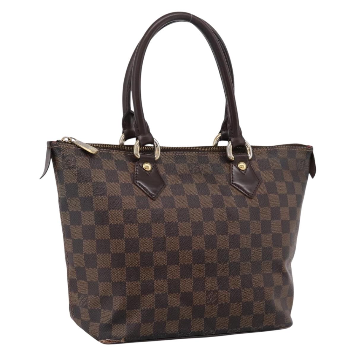LOUIS VUITTON Damier Ebene Saleya PM Tote Bag N51183 LV Auth 202851