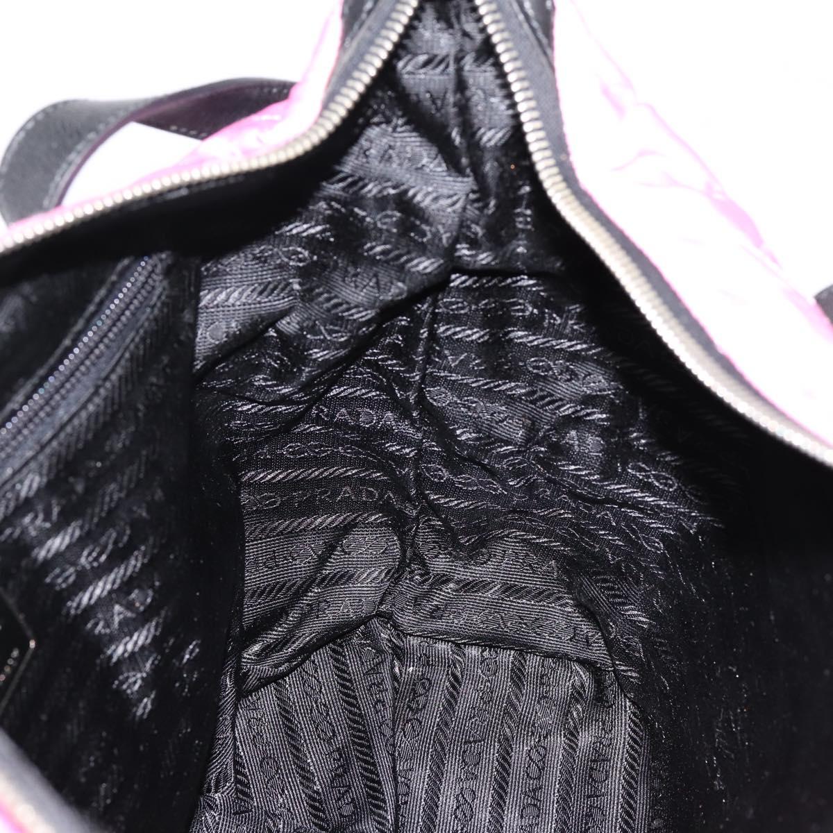 PRADA Shoulder Bag Nylon Pink Black Auth 202854