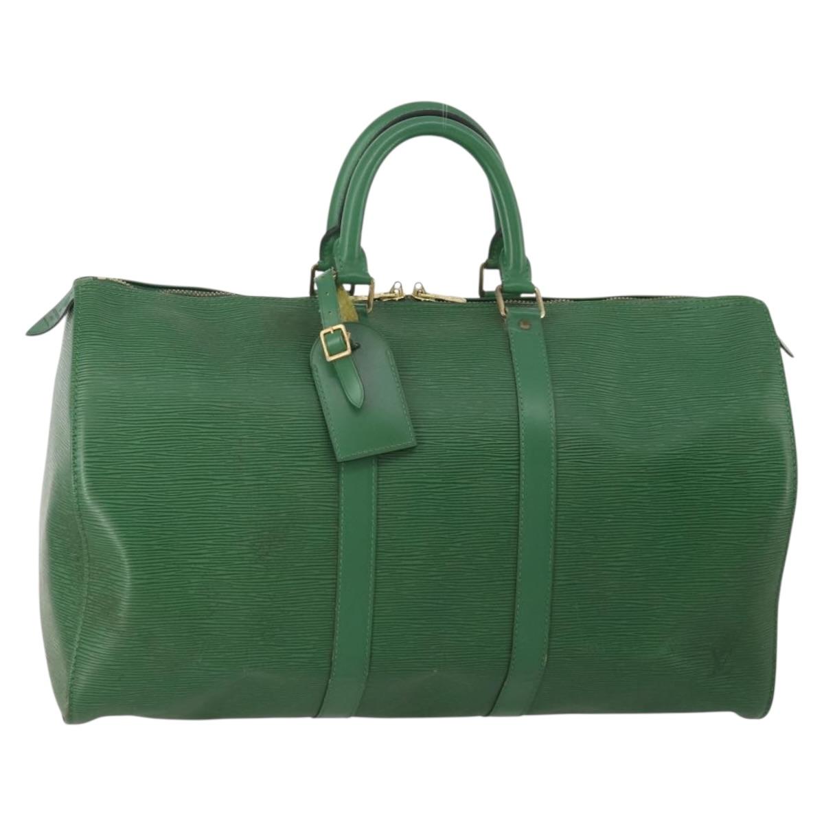 LOUIS VUITTON Epi Keepall 45 Boston Bag Green M42974 LV Auth 202856