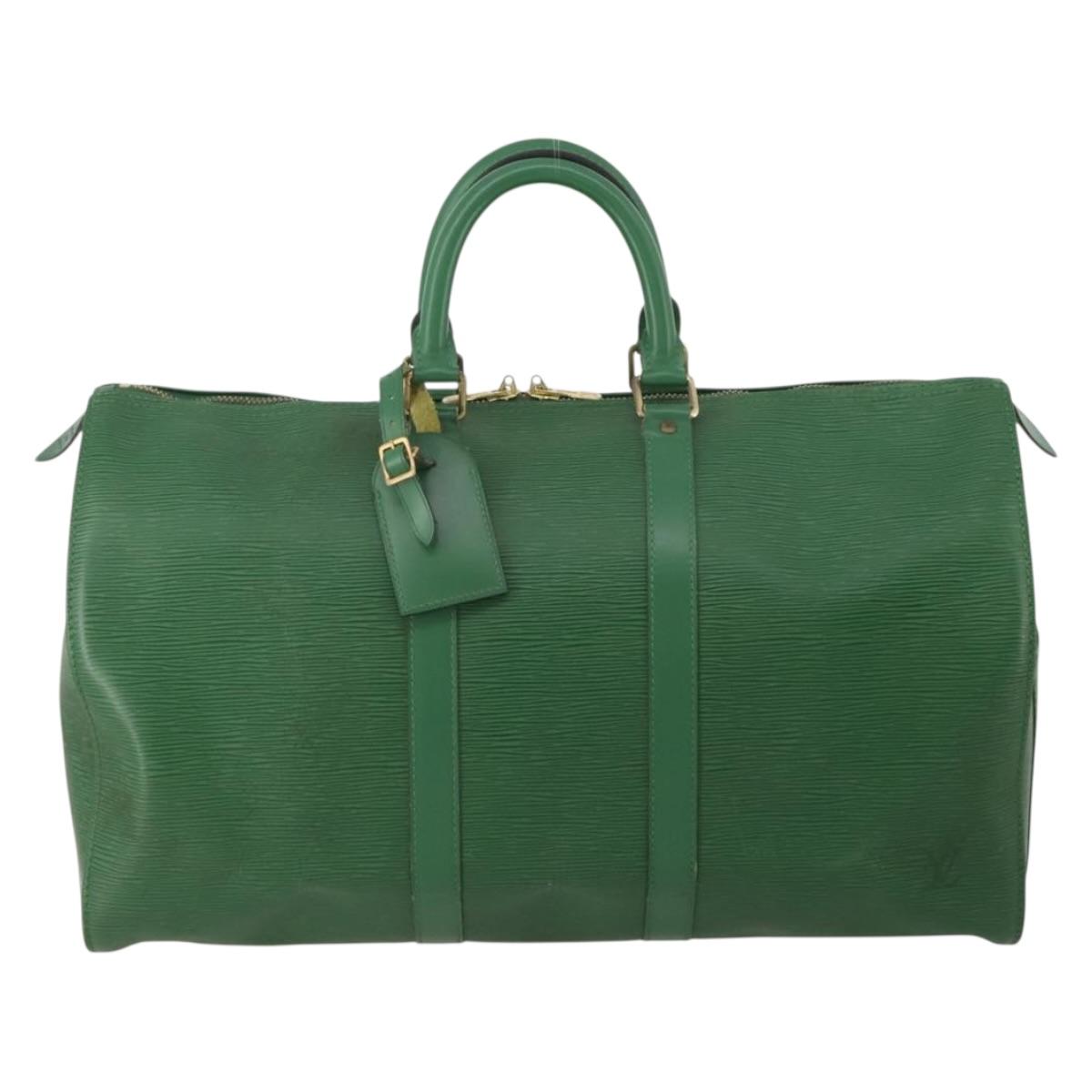 LOUIS VUITTON Epi Keepall 45 Boston Bag Green M42974 LV Auth 202856