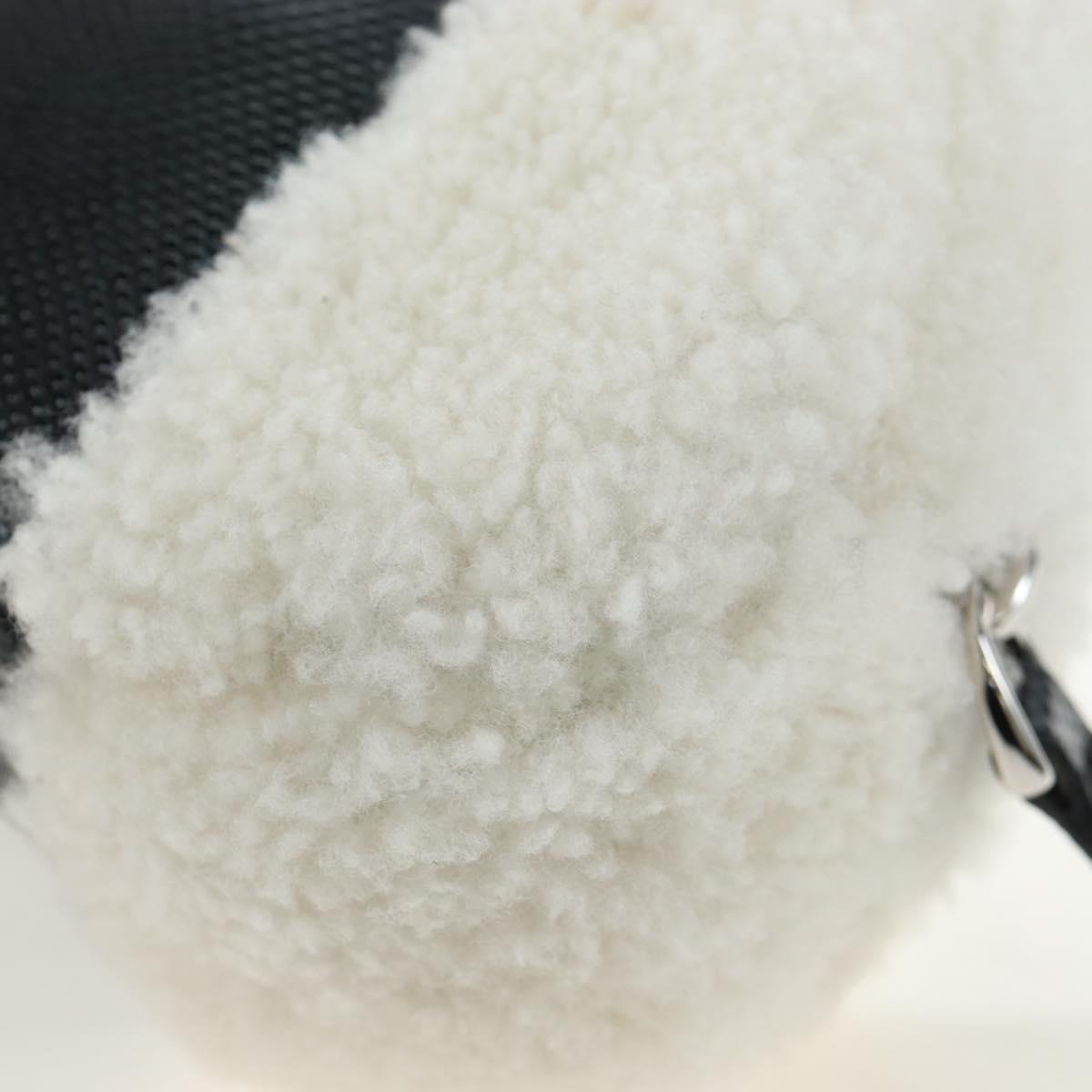 FENDI Rice Ball Shoulder Bag Bore White Black 7AS240 Auth 202864SAM