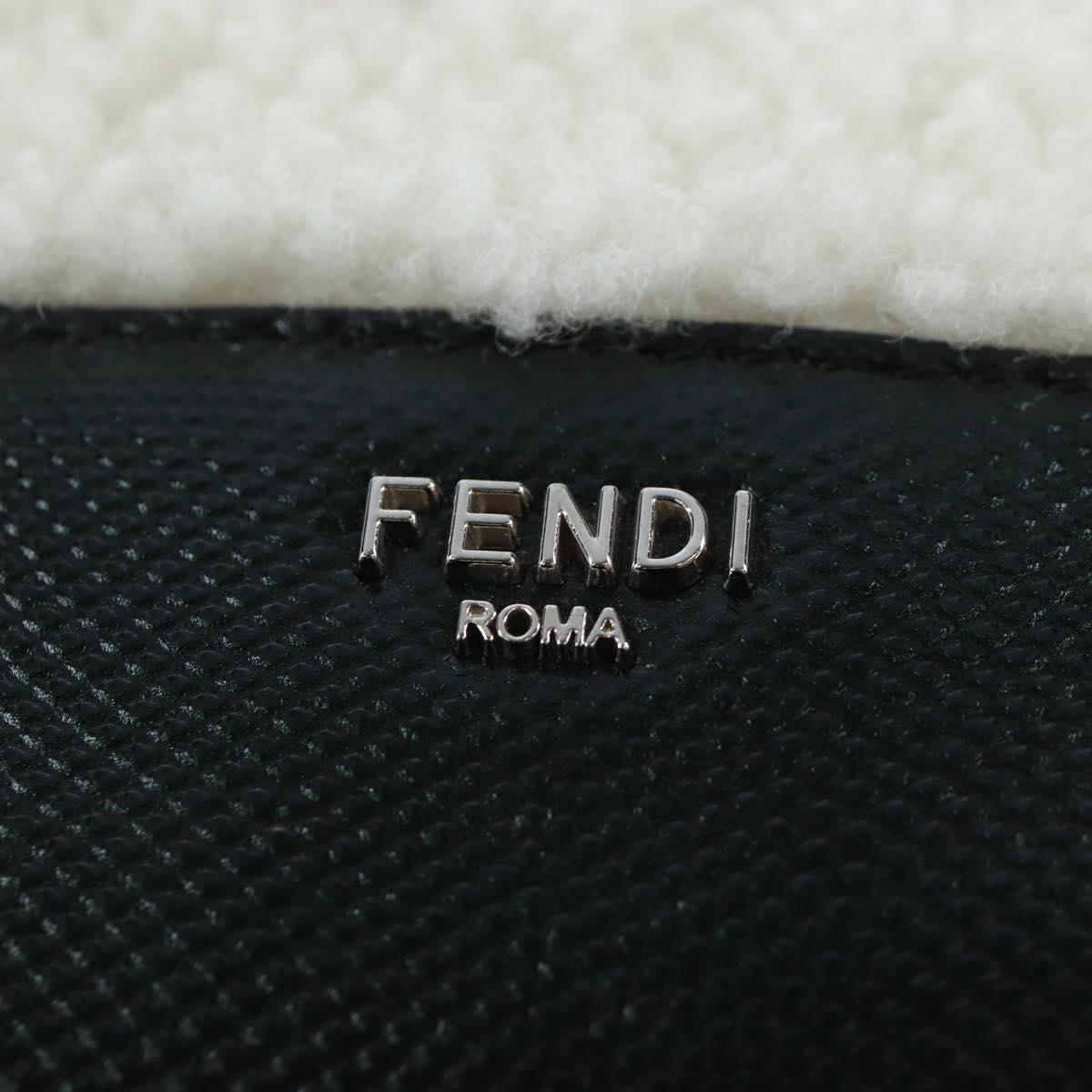 FENDI Rice Ball Shoulder Bag Bore White Black 7AS240 Auth 202864SAM