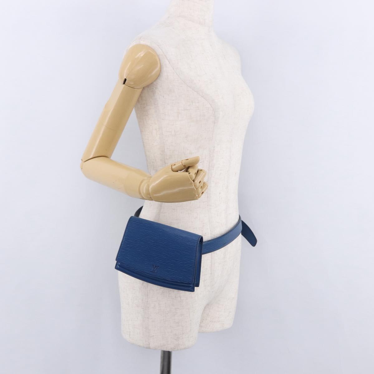 LOUIS VUITTON Epi Ceinture Tilsitt Pochette Waist Bag Blue M52605 Auth 202866A