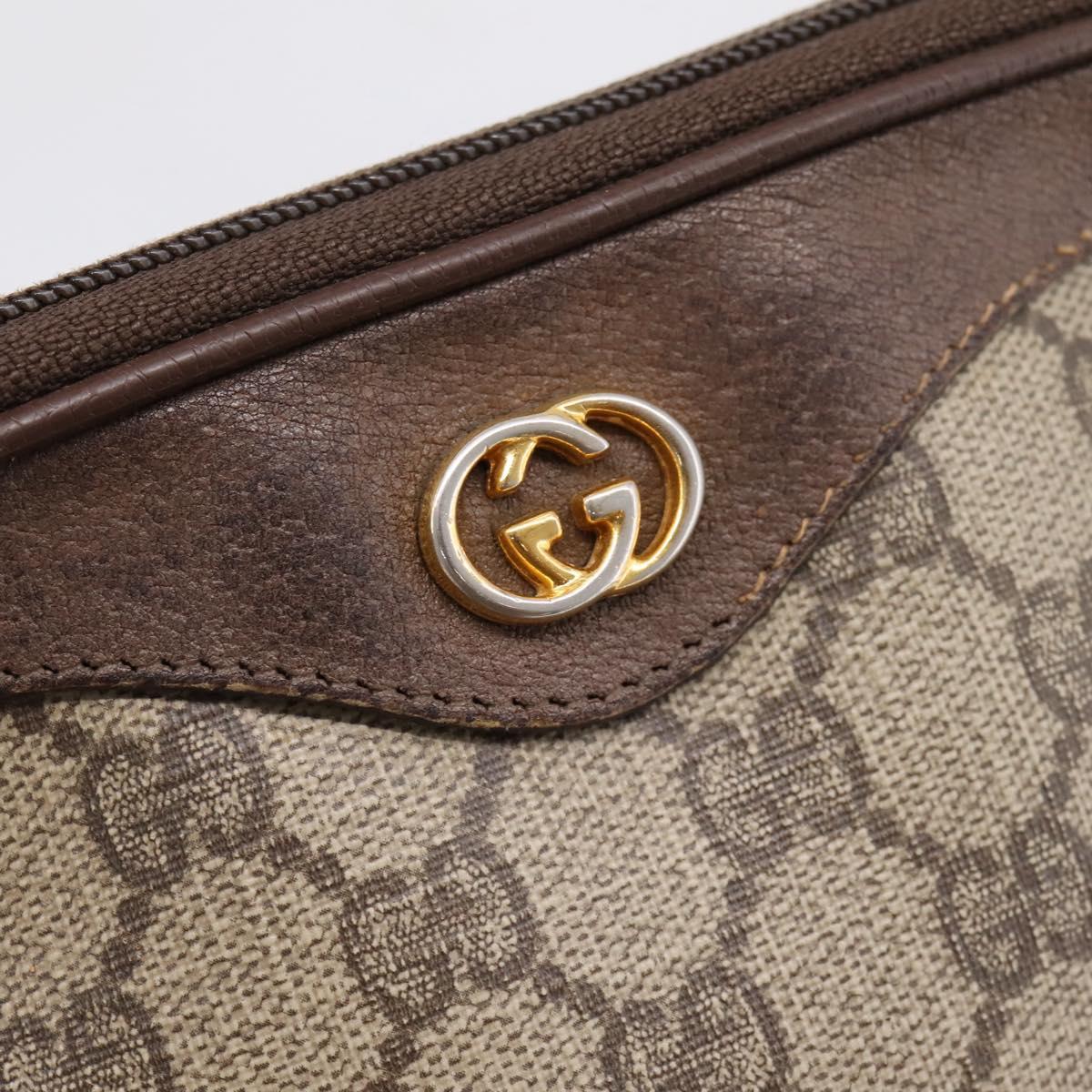 GUCCI GG Supreme Shoulder Bag PVC Beige Gold 97 02 068 Auth 202878