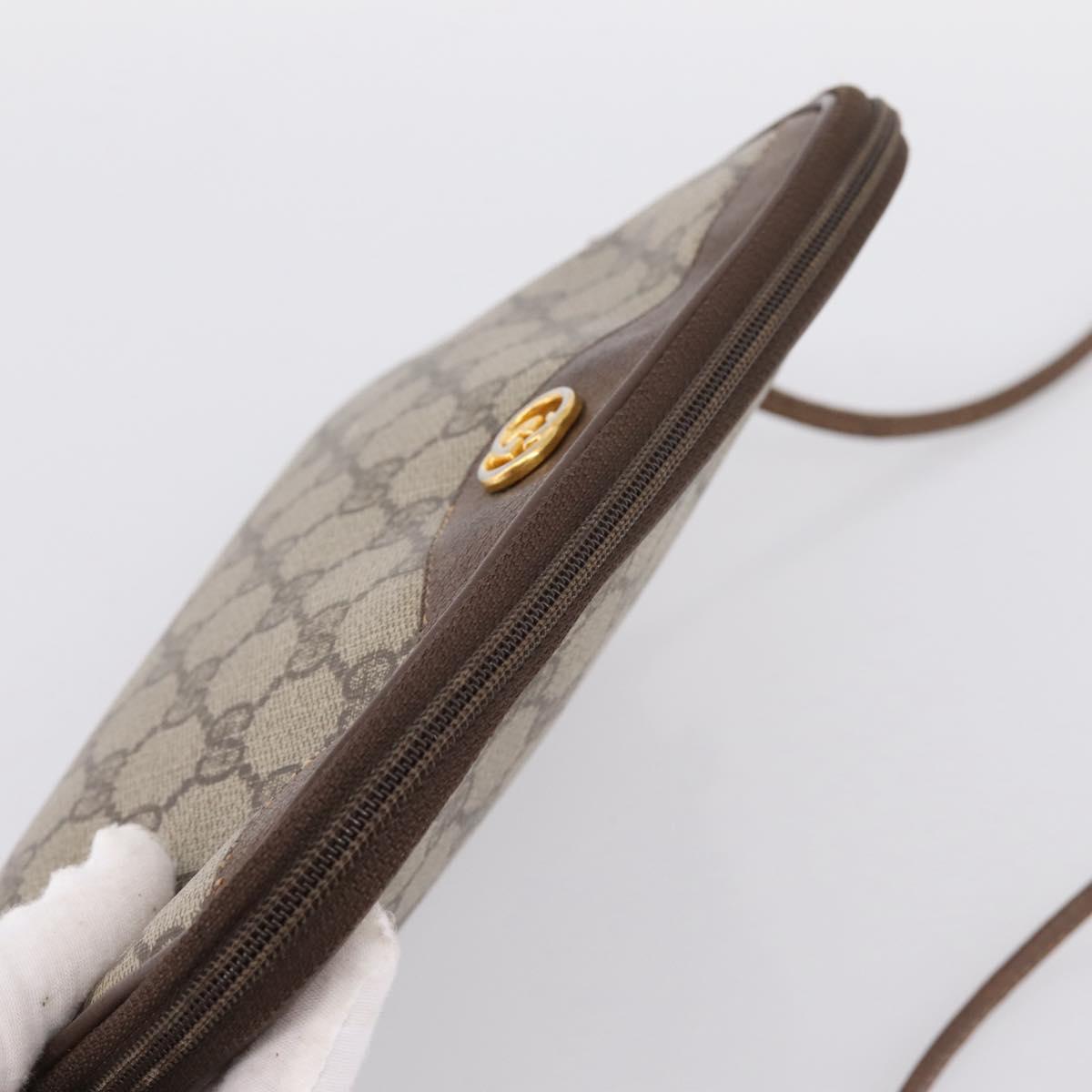 GUCCI GG Supreme Shoulder Bag PVC Beige Gold 97 02 068 Auth 202878